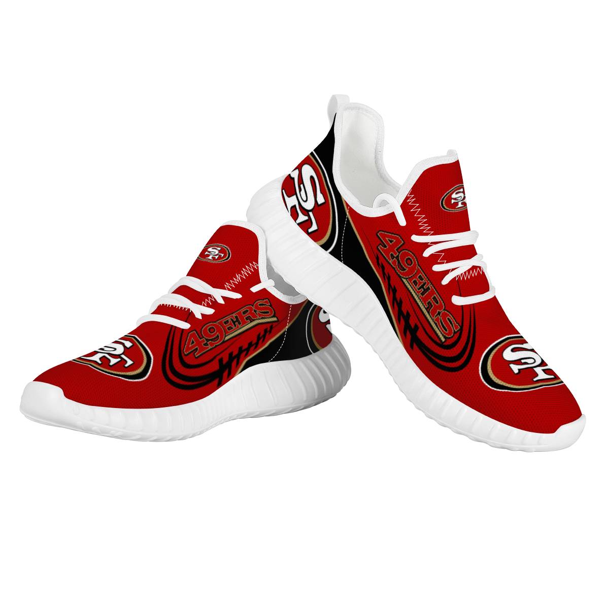 Women's San Francisco 49ers Mesh Knit Sneakers/Shoes 012